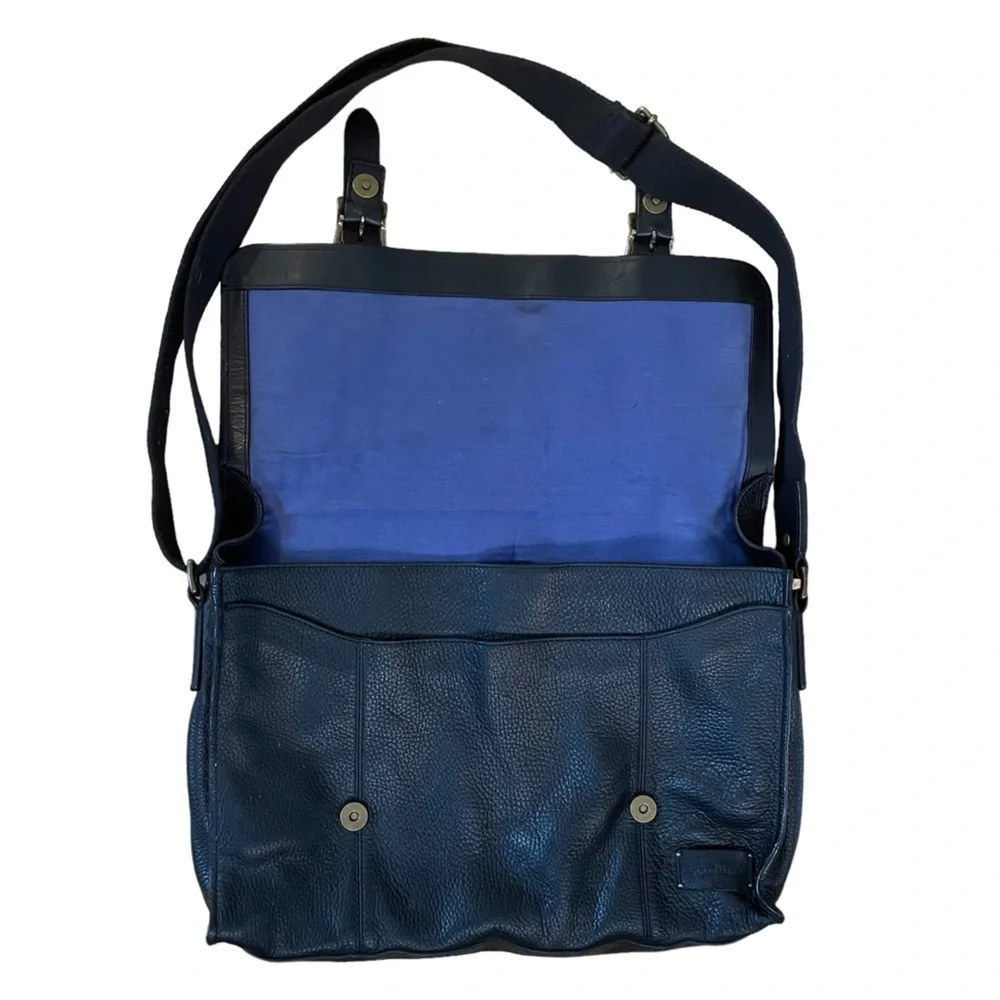 Vintage Cole Haan Black Leather Messenger Bag